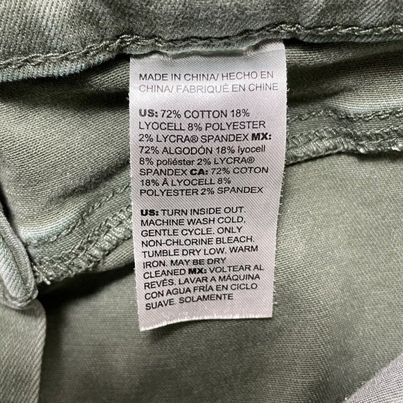 Chico Define Me Denim Pants Straight Ankle Chino Khaki Women Size 14R 2.5R Green - Picture 12 of 12